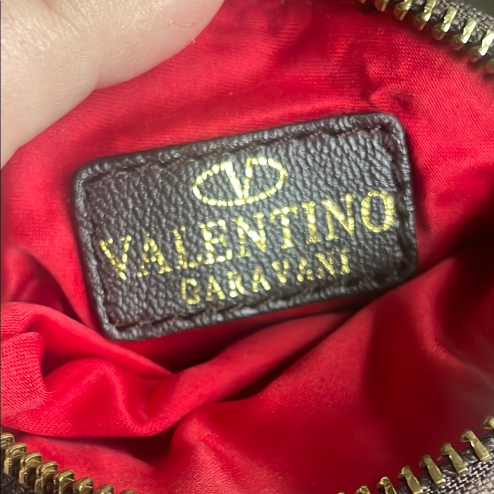 Valentino Garavani Brown Key pouch with Flower Design - Picture 7 of 13